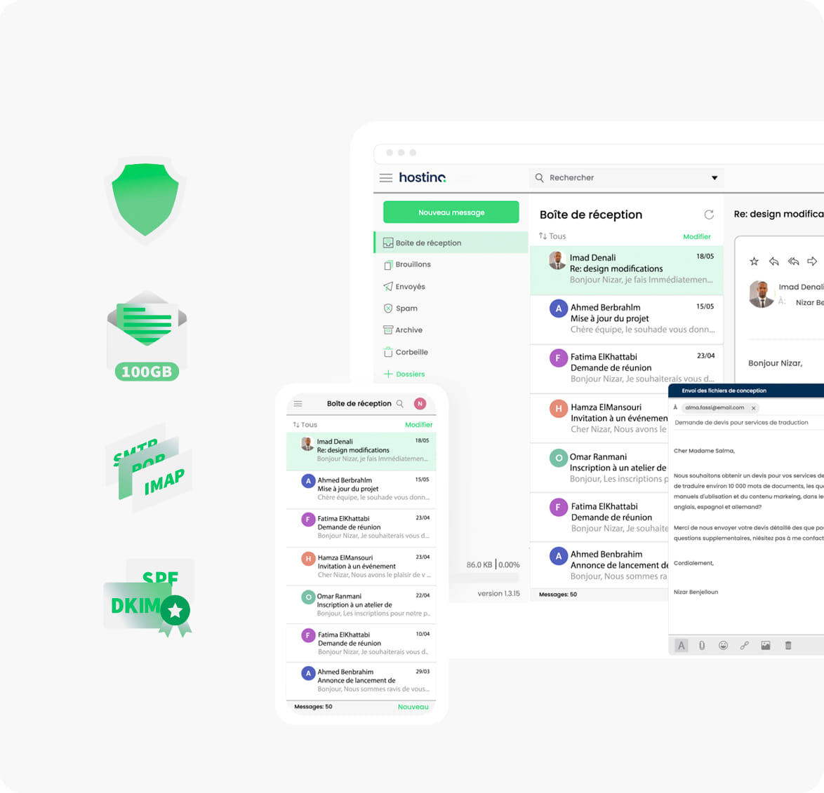 Email professionnel Hostino sécurisé au Maroc